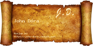 John Dóra névjegykártya